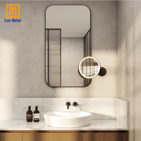 Gương nhà tắm giúp tạo không gian rộng rãi