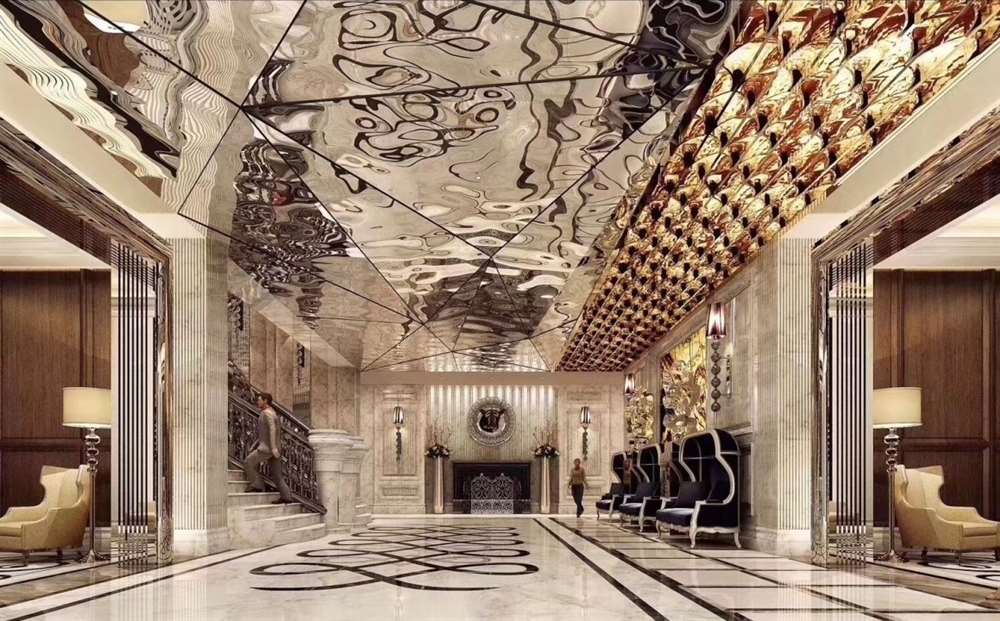 Trần inox gợn sóng đẹp