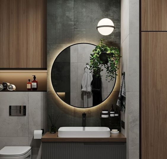 Mẫu gương nhà tắm đèn led hiện đại