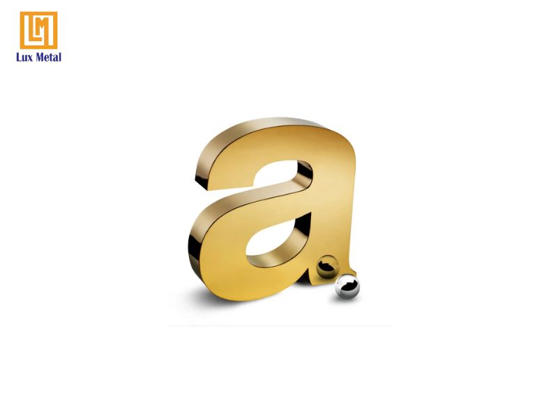 Chữ nổi inox mạ vàng cho biển quảng cáo sang trọng