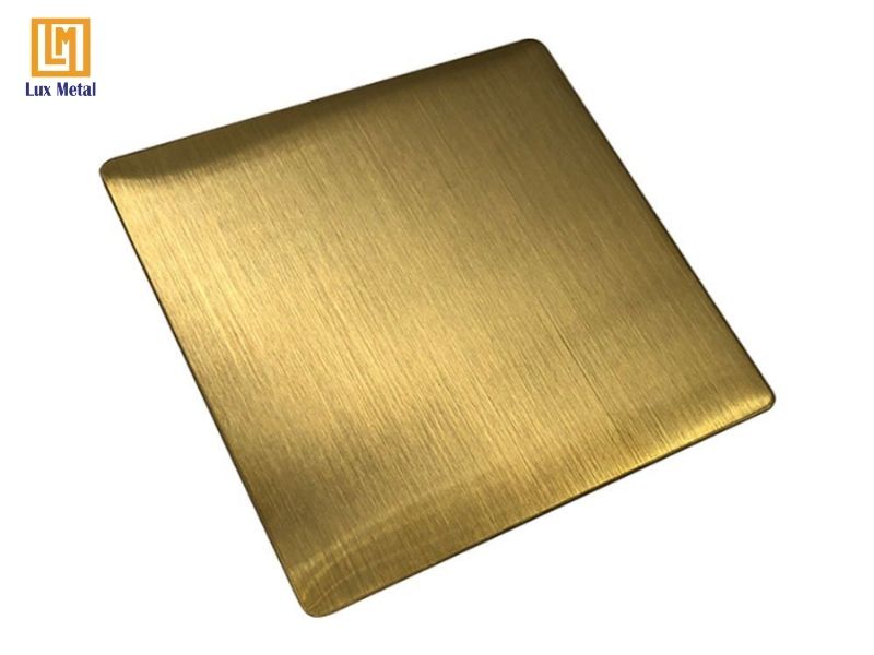 Inox xước vàng dùng cho trang trí nội thất sang trọng